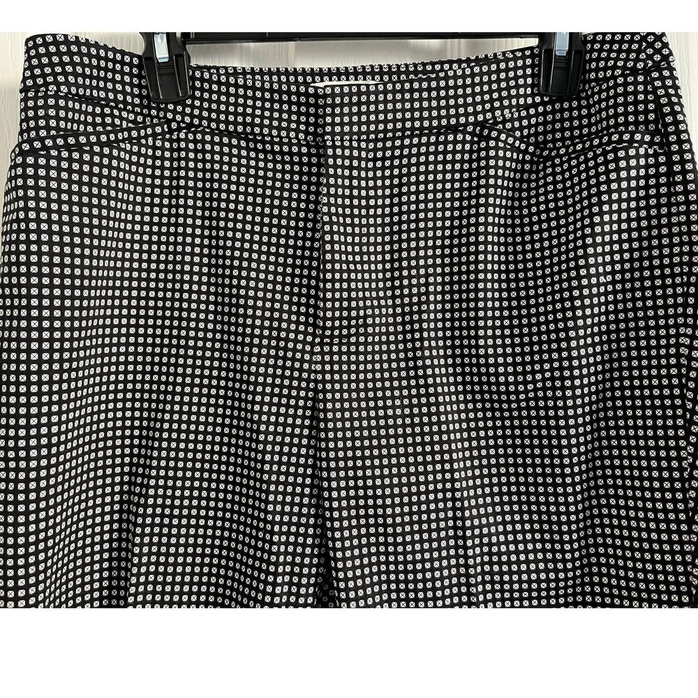 Coldwater Creek Black and White Gingham Check Pattern Cropped Capri Pants Zipper